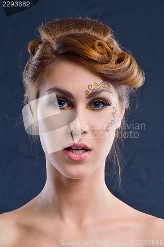 Image of Beautiful Woman with  Luxury Makeup