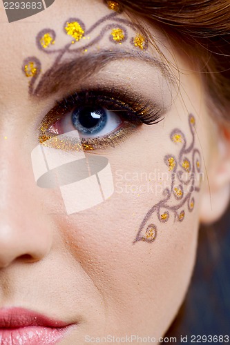Image of Beautiful Woman with  Luxury Makeup