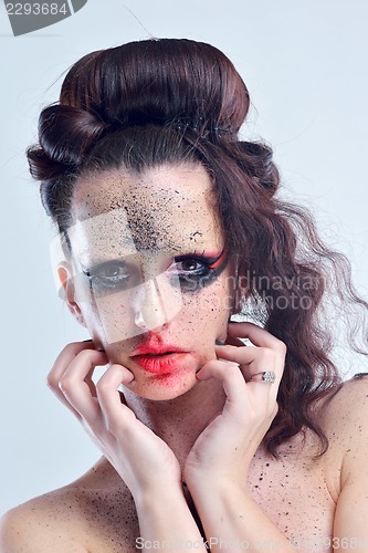 Image of Beautiful Woman with  Luxury Makeup
