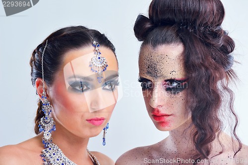 Image of Beautiful Woman with  Luxury Makeup