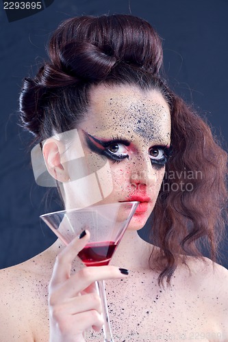 Image of Beautiful Woman with  Luxury Makeup