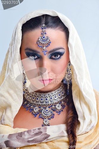 Image of Beautiful Woman with  Luxury Makeup