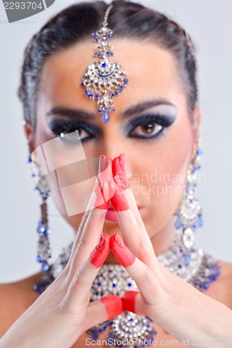 Image of Beautiful Woman with  Luxury Makeup