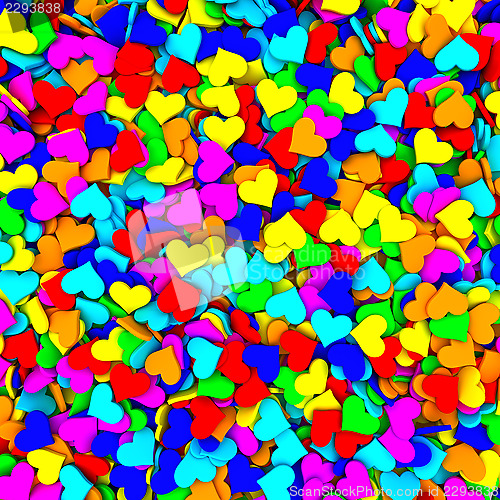 Image of Background composed of many colorful hearts