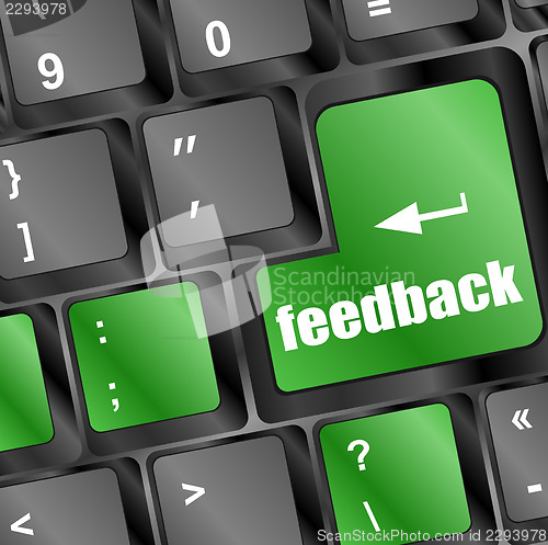 Image of feedback on computer keyboard key button