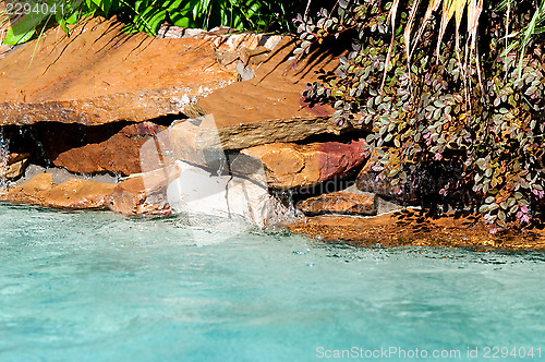 Image of Swimming pool waterfall