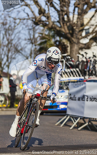 Image of The Cyclist Geniez Alexandre- Paris Nice 2013 Prologue in Houill