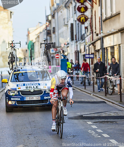 Image of The Cyclist Bille Gaëtan- Paris Nice 2013 Prologue in Houilles