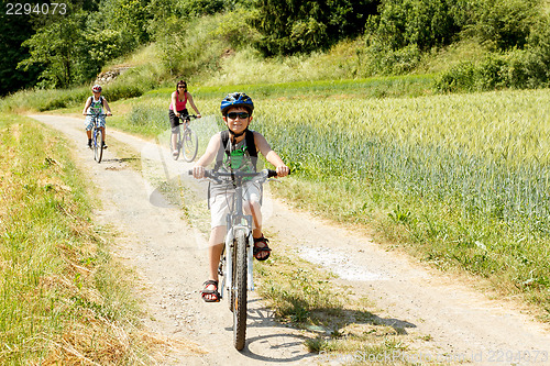 Image of Family on bicycle trip