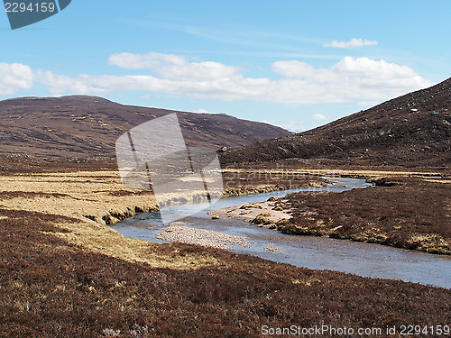 Image of Geusachan burn, Cairngorms mountain, Scotland in spring