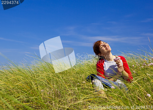 Image of Woman with flowers
