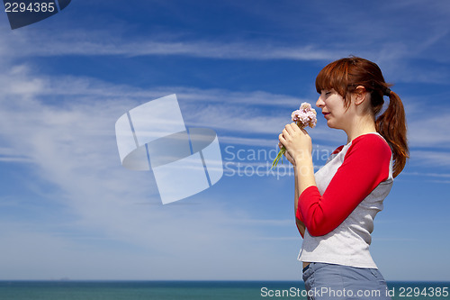 Image of Woman with flowers