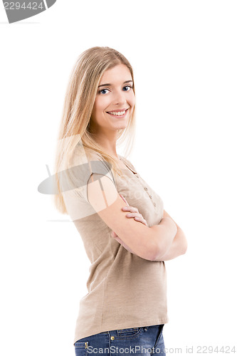 Image of Beautiful woman smiling