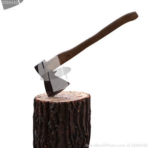 Image of Log with axe