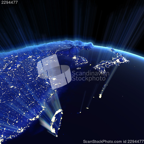 Image of East Asia city lights