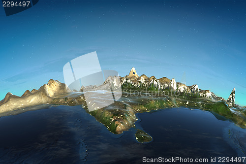 Image of Himalayas and India real relief