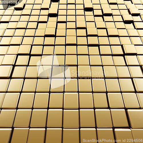 Image of Abstract gold cubes