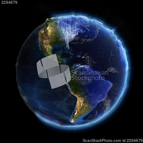 Image of Real earth night and day