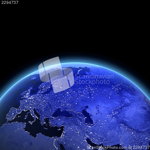 Image of Europe and Asia 3d render