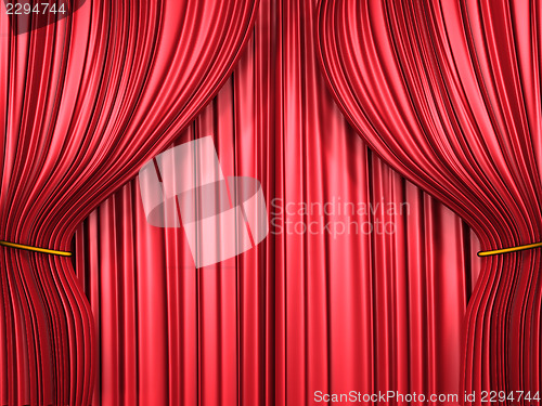 Image of Red curtain composition