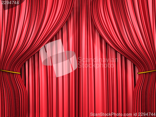 Image of Red curtain composition