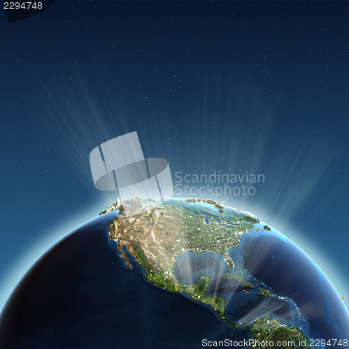 Image of North America lights