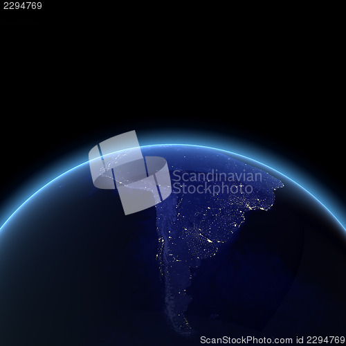 Image of South America night render