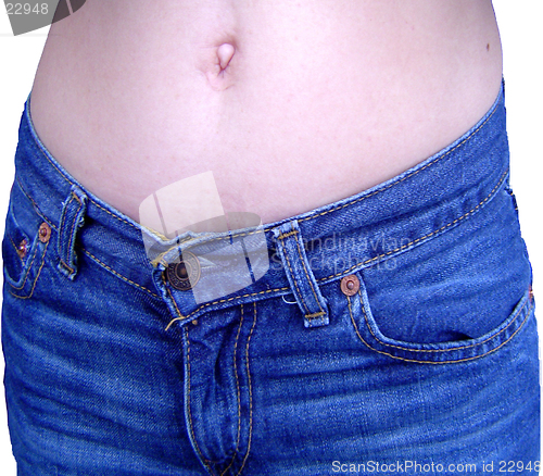 Image of Belly Button and blue jeans