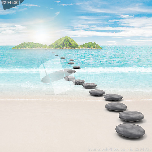 Image of Pebble road to island