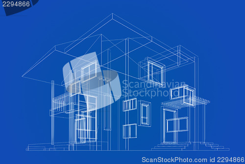 Image of Cottage construction blueprint