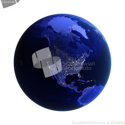 Image of North America on white