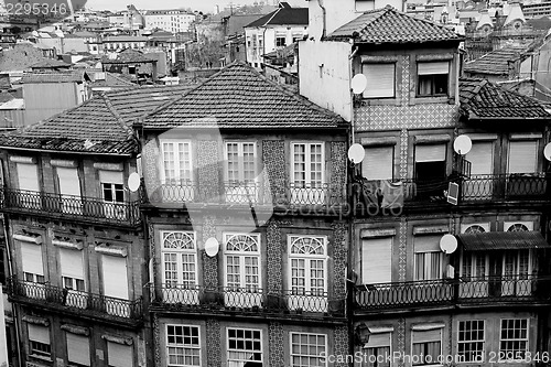 Image of Portugal. Porto city in black and white 