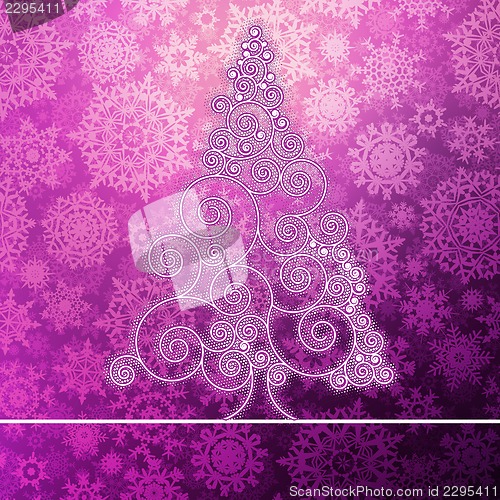 Image of Christmas card with stylized pink glowing. + EPS10