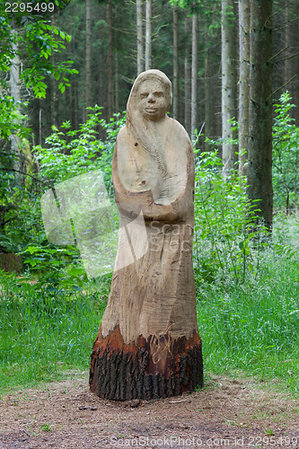 Image of Wooden statue of a woman