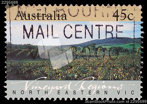 Image of Stamp printed in AUSTRALIA shows the North Eastern Vic, Vineyard Regions