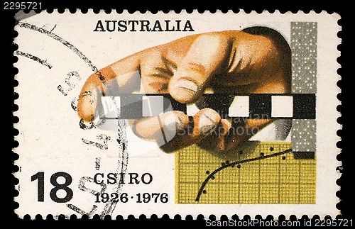 Image of Stamp printed in AUSTRALIA shows the Survey Rule, Graph