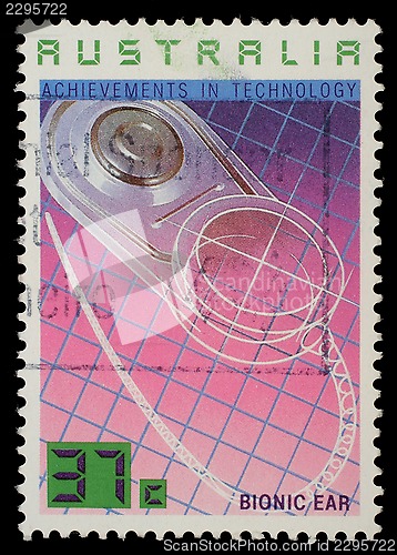 Image of Stamp printed in AUSTRALIA shows the Bionic Ear