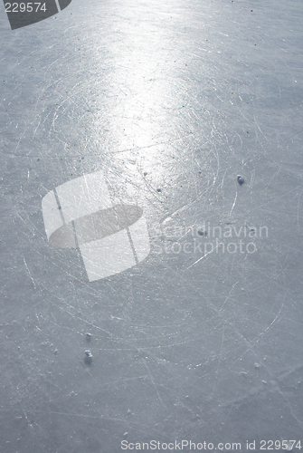 Image of Sun reflection on the surface of an ice rink