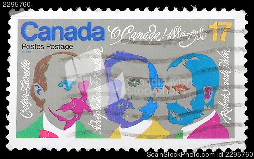 Image of Stamp printed by Canada, shows Composers Lavallee, Routhier, Weir