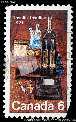 Image of Stamp printed by Canada, shows Laboratory Equipment