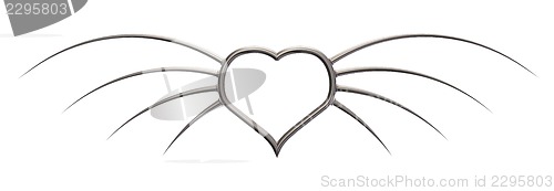 Image of metal wings heart