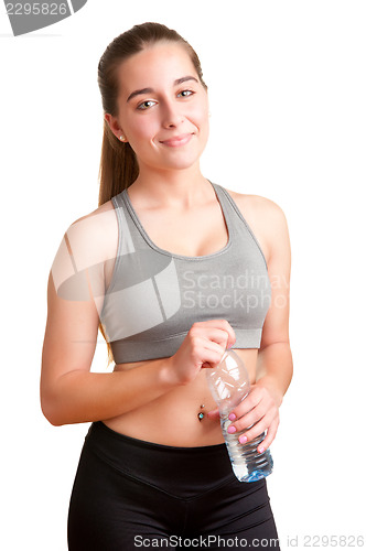 Image of Woman Holding Bottle of Water