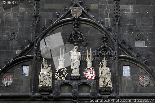 Image of St. Vitus, Charles IV, Wenceslas IV, Old Town Bridge Tower, Prague