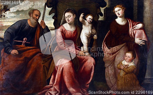 Image of The Holy Family with St. Catherine of Alexandria and an unknown  girl