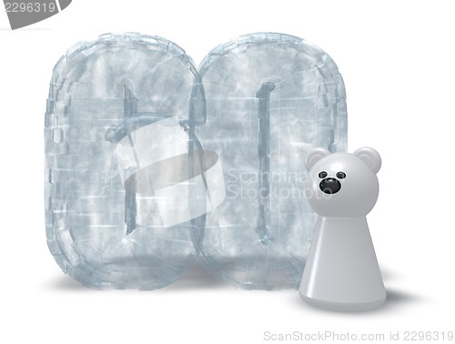 Image of ice number and polar bear