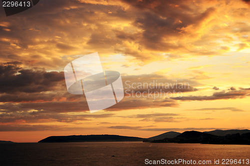 Image of Sea sunset over Split, Croatia