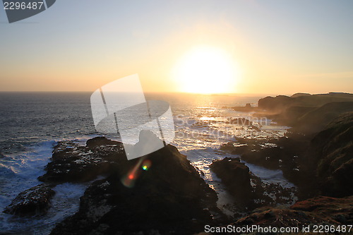 Image of Sunset over the cliffs