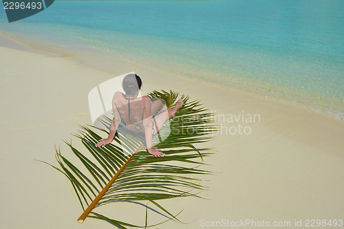 Image of happy woman enjoy  summer time