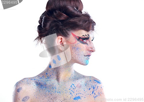 Image of Beautiful Woman with  Luxury Makeup