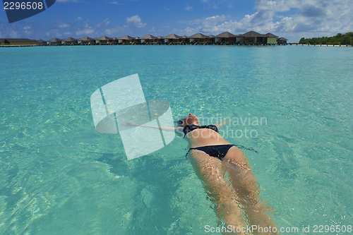 Image of happy woman enjoy  summer time